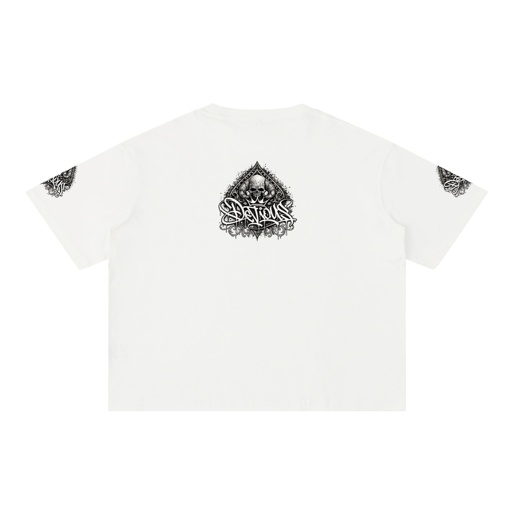 DeViou$ Spade and Skull Mineral Wash Boxy T-Shirt