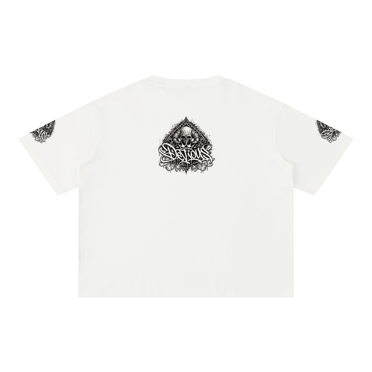 DeViou$ Spade and Skull Mineral Wash Boxy T-Shirt