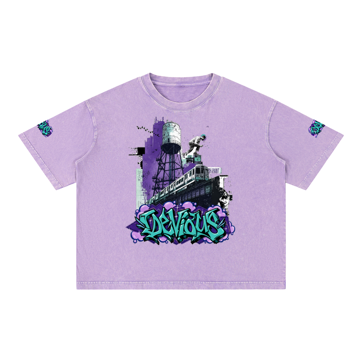 DeViou$ Wild Style Mineral Wash Boxy T-Shirt