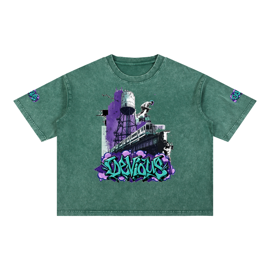 DeViou$ Wild Style Mineral Wash Boxy T-Shirt