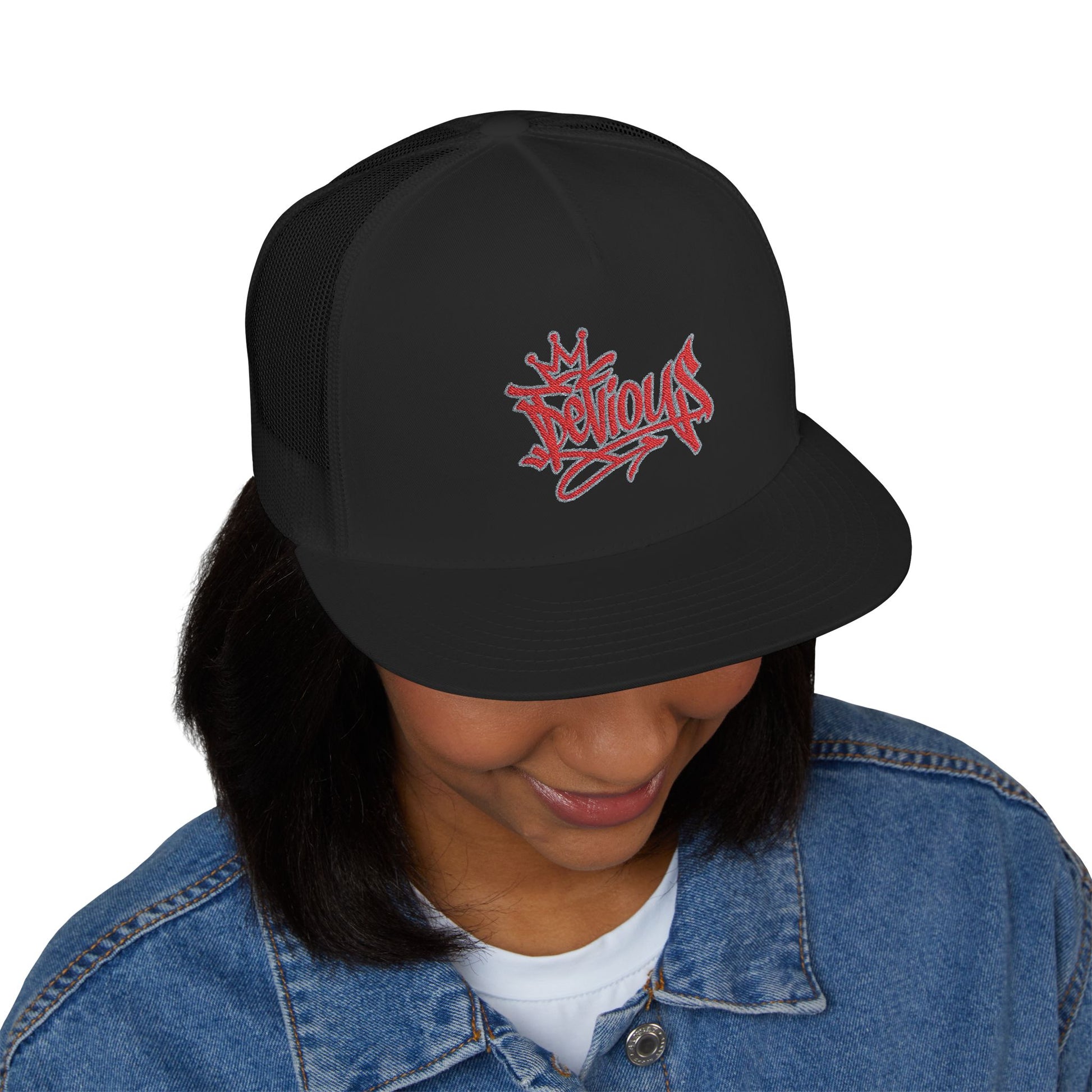 Crown & Heart Embroidered Trucker Cap