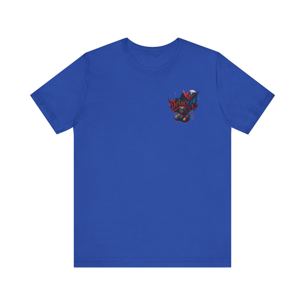 Trendy Graphic Tee Featuring DeViouS Teddy Bear Design