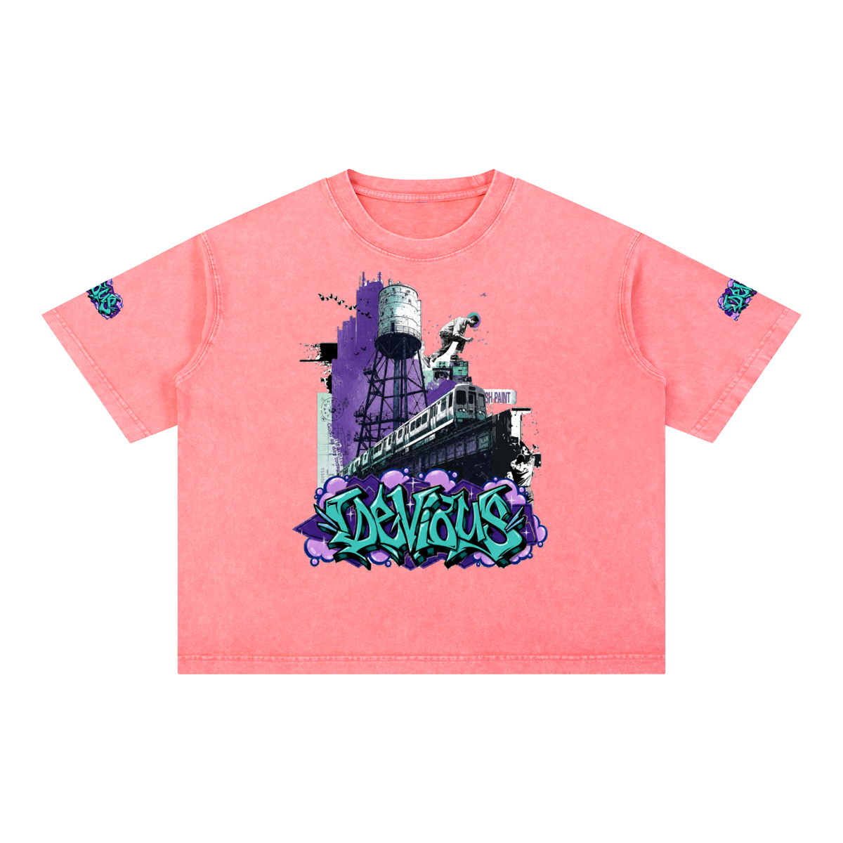 DeViou$ Wild Style Mineral Wash Boxy T-Shirt