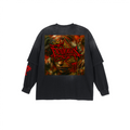 DeViou$ Unisex Washed Vintage Double-gauze Long-sleeve T-shirt