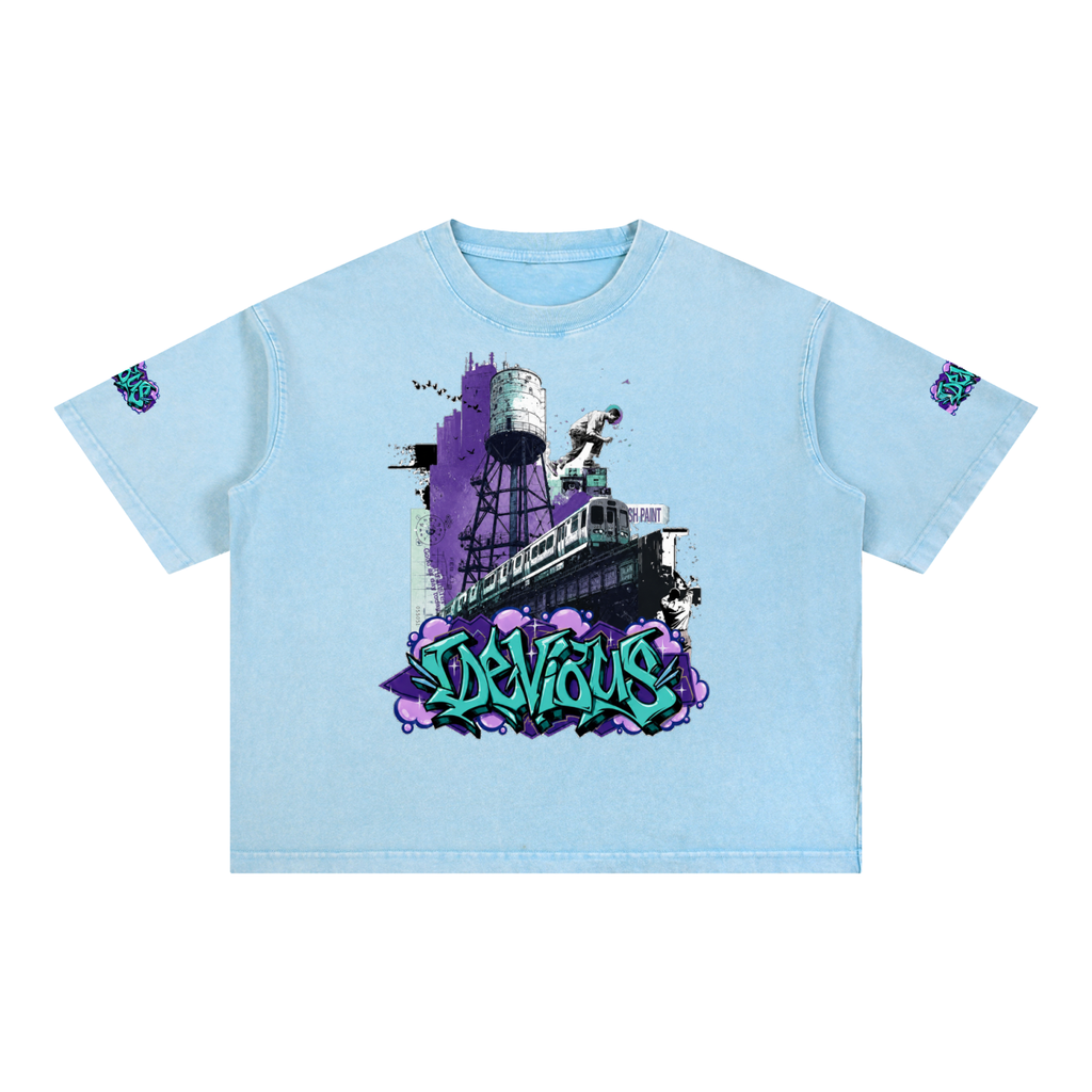 DeViou$ Wild Style Mineral Wash Boxy T-Shirt
