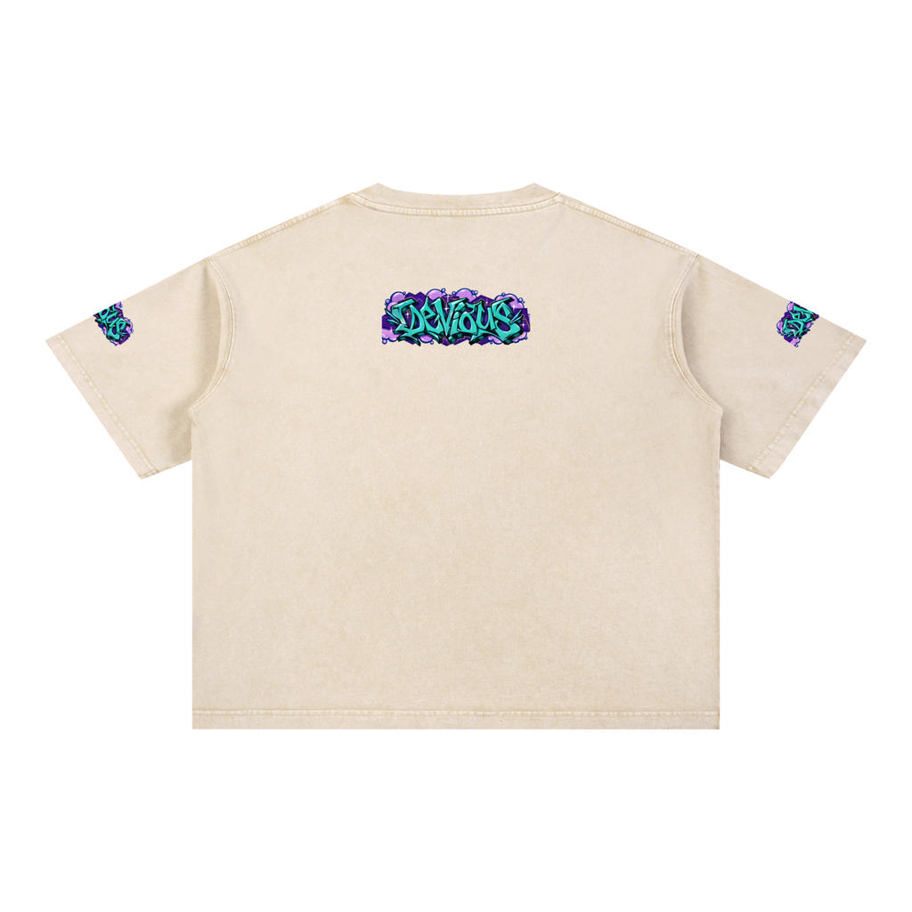 DeViou$ Wild Style Mineral Wash Boxy T-Shirt