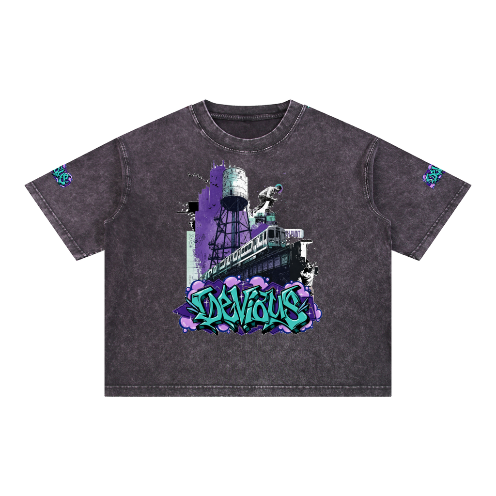 DeViou$ Wild Style Mineral Wash Boxy T-Shirt