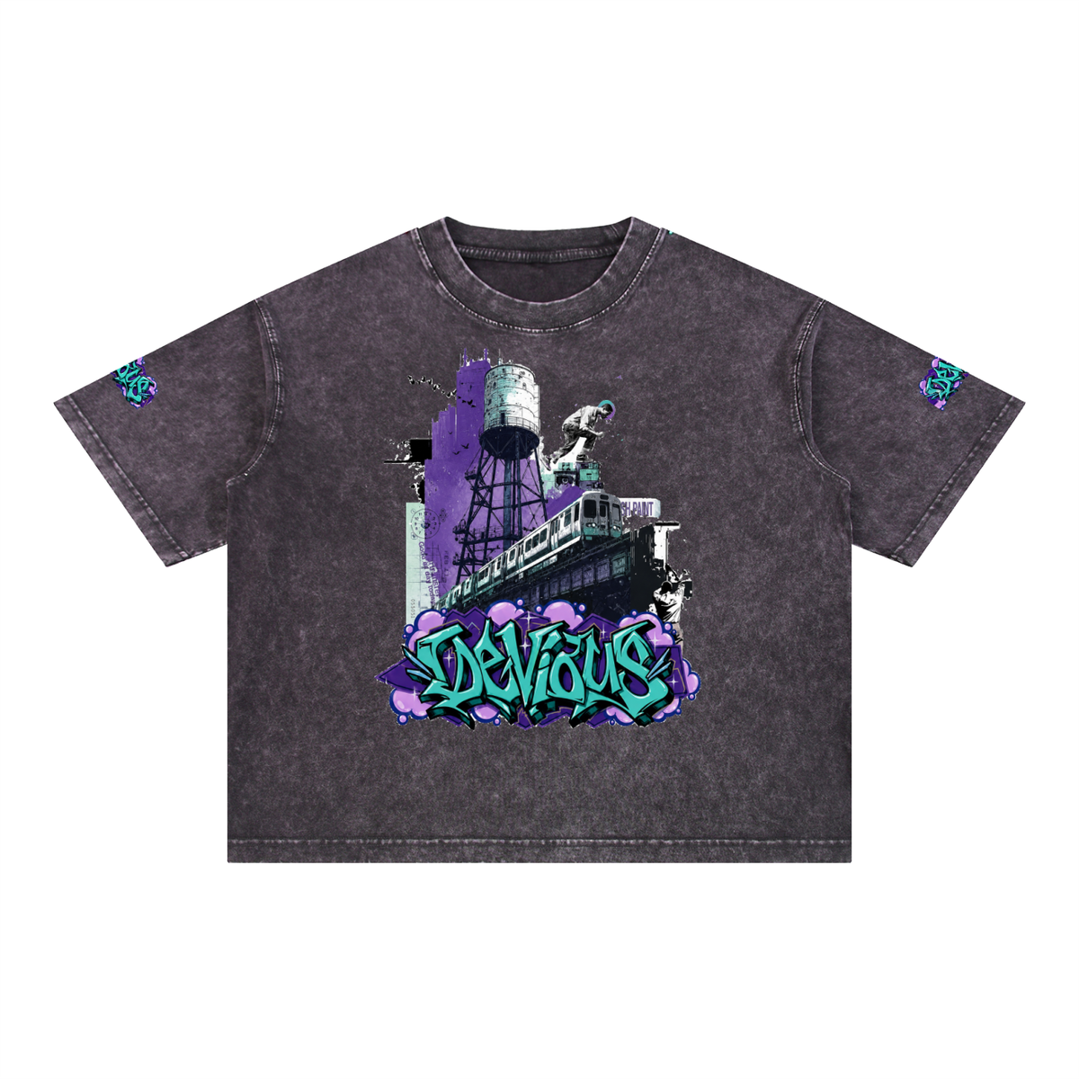 DeViou$ Wild Style Mineral Wash Boxy T-Shirt