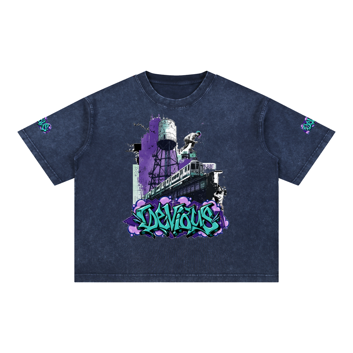 DeViou$ Wild Style Mineral Wash Boxy T-Shirt