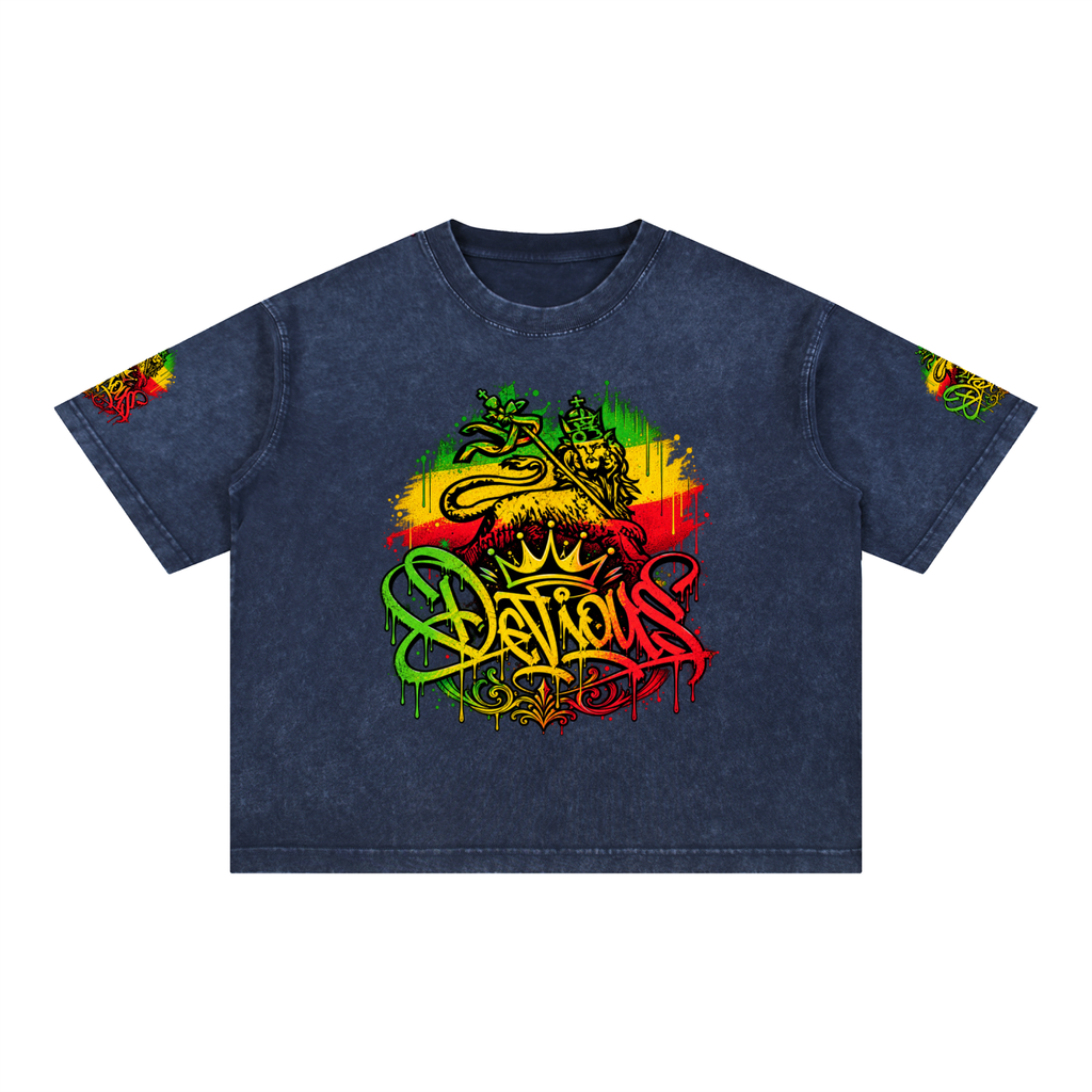 DeViou$ Rastafarrian Mineral Wash Boxy T-Shirt