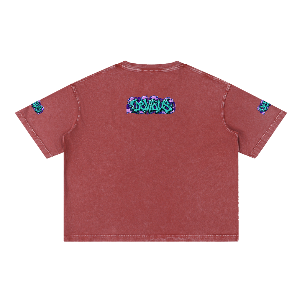 DeViou$ Wild Style Mineral Wash Boxy T-Shirt