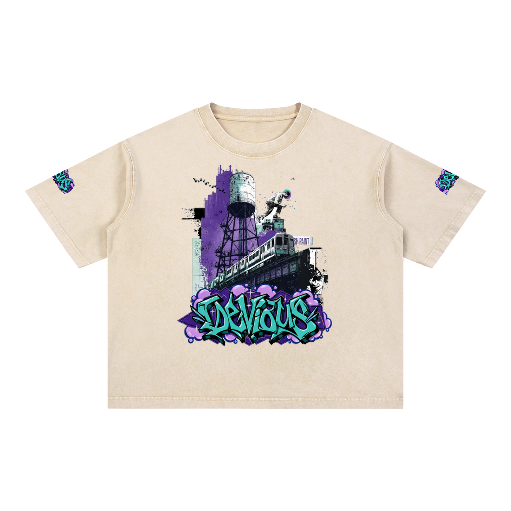 DeViou$ Wild Style Mineral Wash Boxy T-Shirt