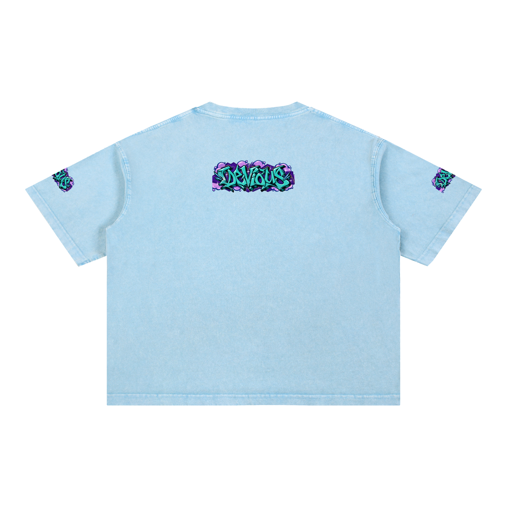 DeViou$ Wild Style Mineral Wash Boxy T-Shirt