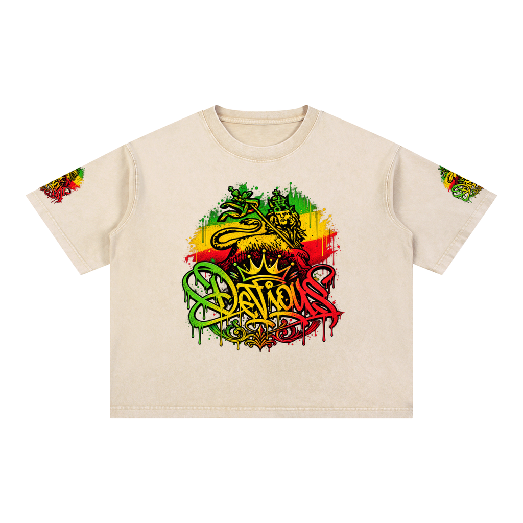 DeViou$ Rastafarrian Mineral Wash Boxy T-Shirt