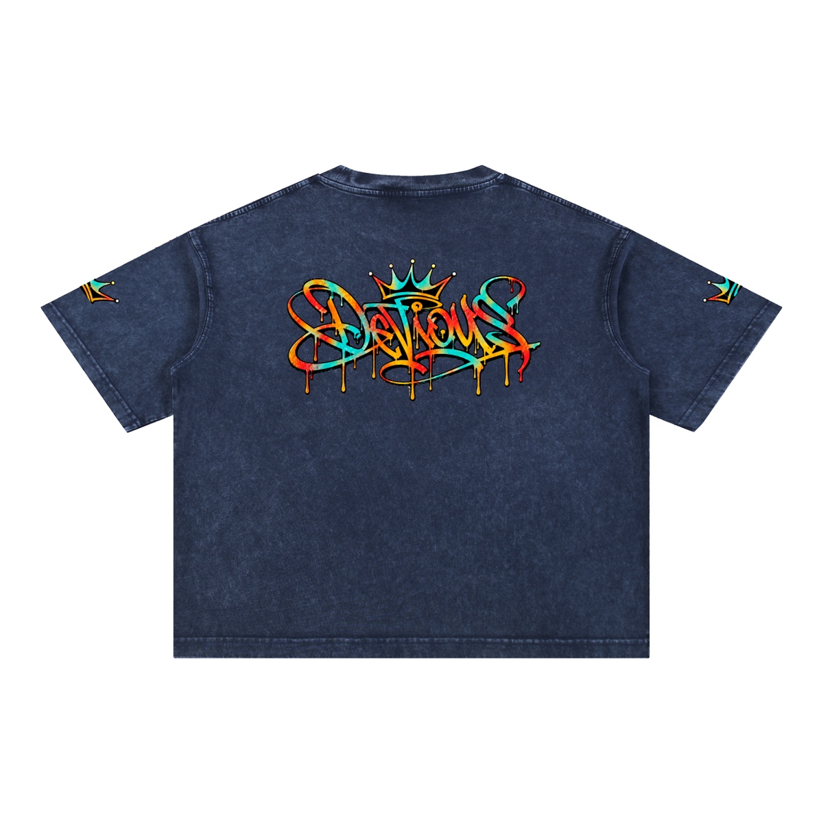 DeViou$ Devine Spray Mineral Wash Boxy Cotton T-Shirt