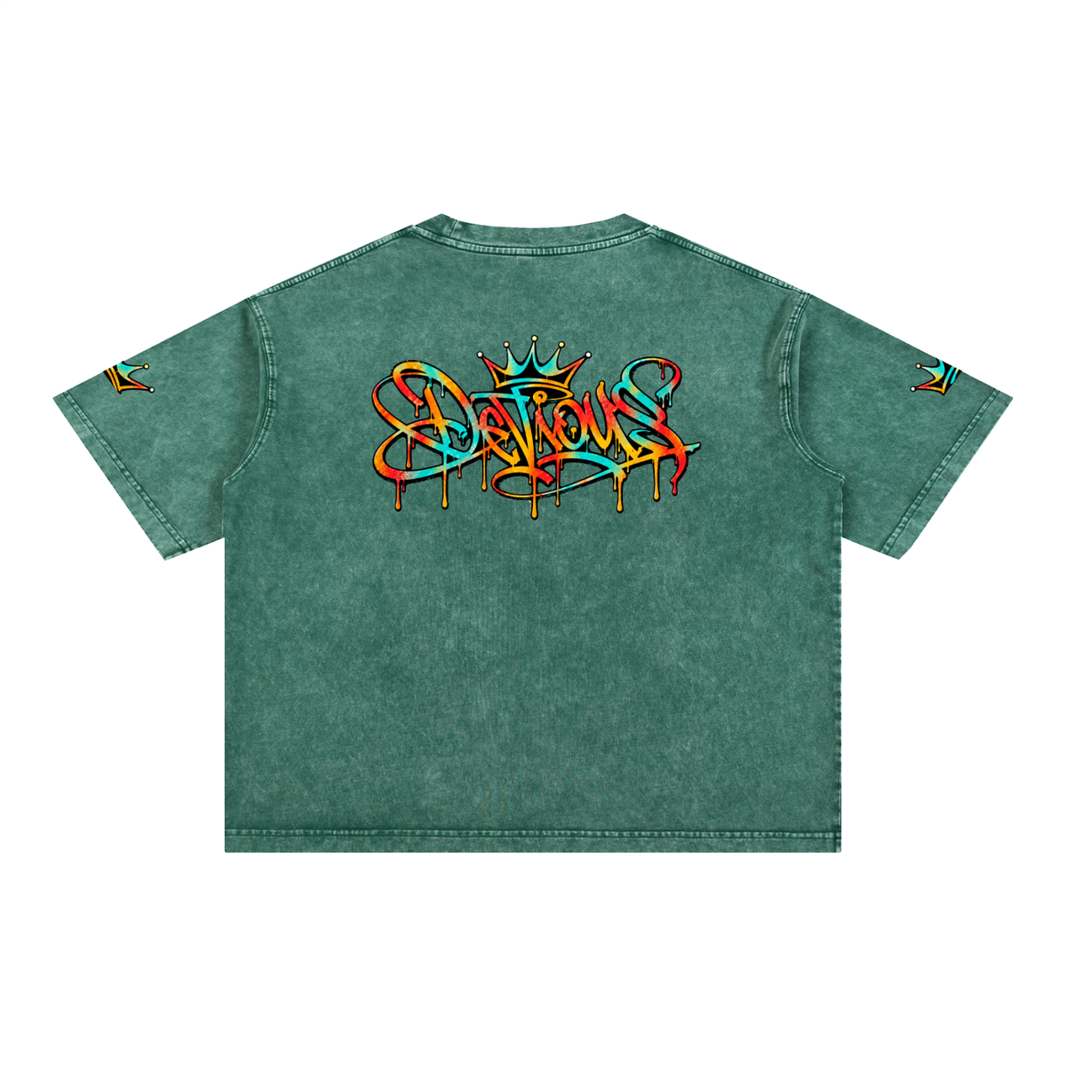 DeViou$ Devine Spray Mineral Wash Boxy Cotton T-Shirt