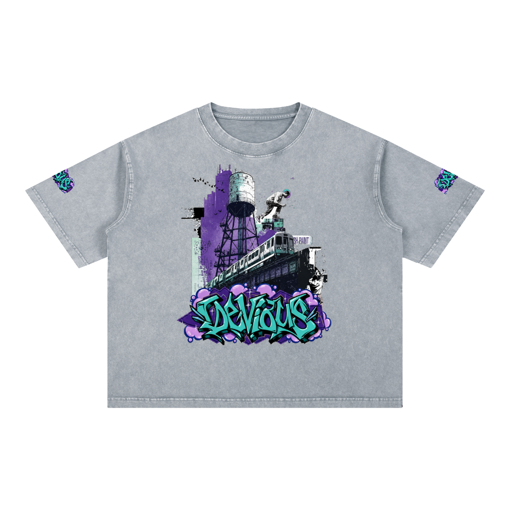DeViou$ Wild Style Mineral Wash Boxy T-Shirt