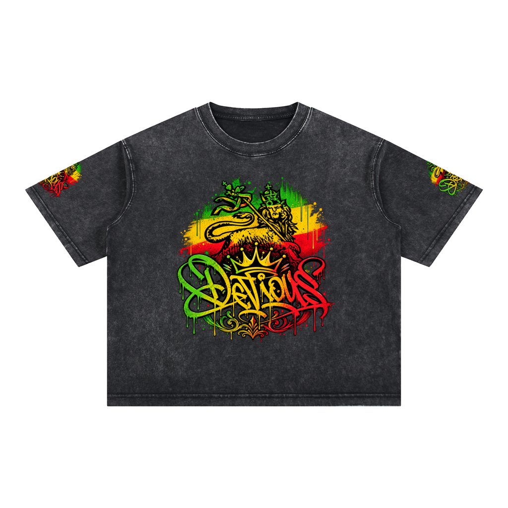 DeViou$ Rastafarrian Mineral Wash Boxy T-Shirt