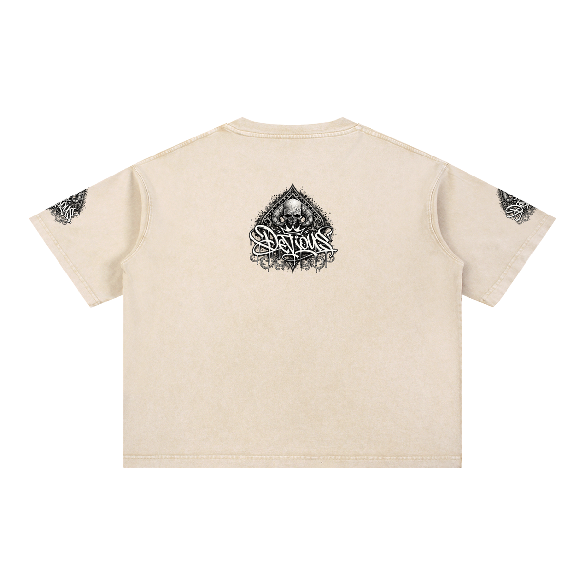 DeViou$ Spade and Skull Mineral Wash Boxy T-Shirt