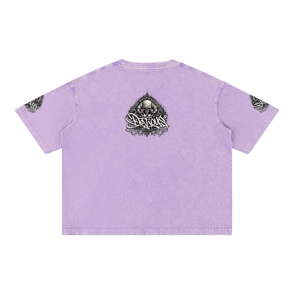 DeViou$ Spade and Skull Mineral Wash Boxy T-Shirt