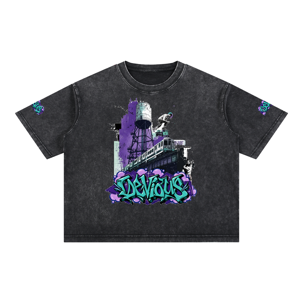 DeViou$ Wild Style Mineral Wash Boxy T-Shirt