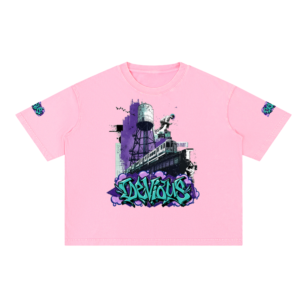 DeViou$ Wild Style Mineral Wash Boxy T-Shirt