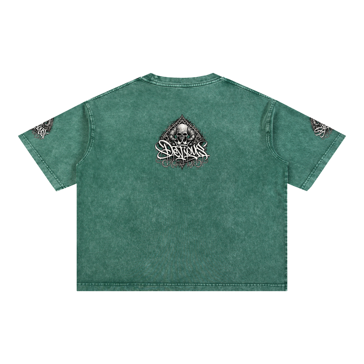 DeViou$ Spade and Skull Mineral Wash Boxy T-Shirt