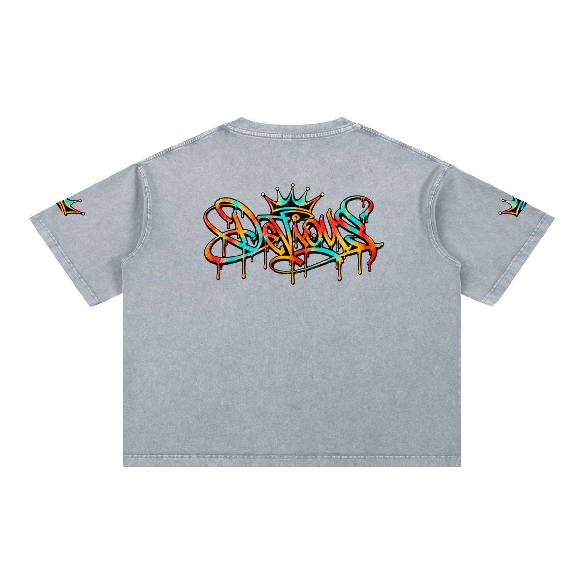 DeViou$ Devine Spray Mineral Wash Boxy Cotton T-Shirt