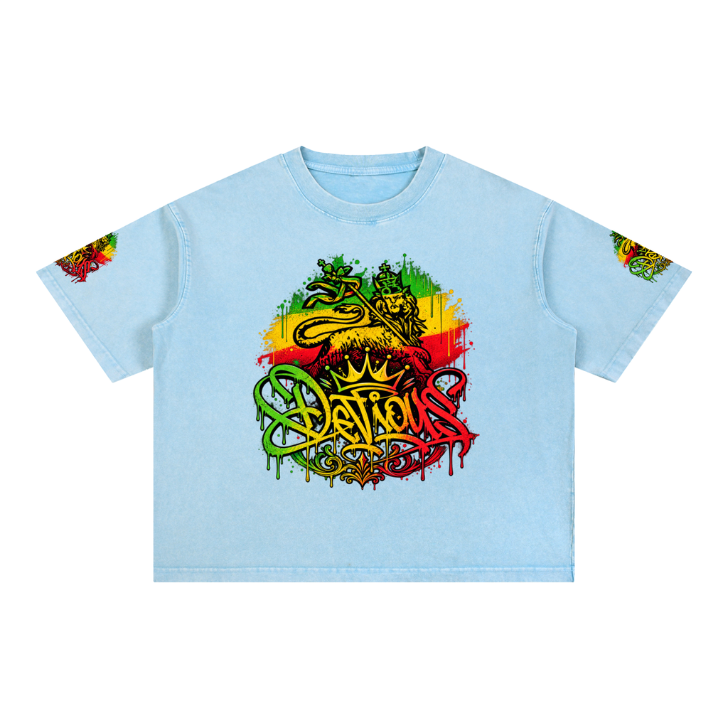 DeViou$ Rastafarrian Mineral Wash Boxy T-Shirt