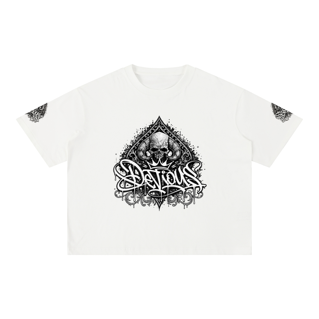 DeViou$ Spade and Skull Mineral Wash Boxy T-Shirt