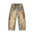 DeViou$ Men’s Vintage Wash Barrel Leg Jeans