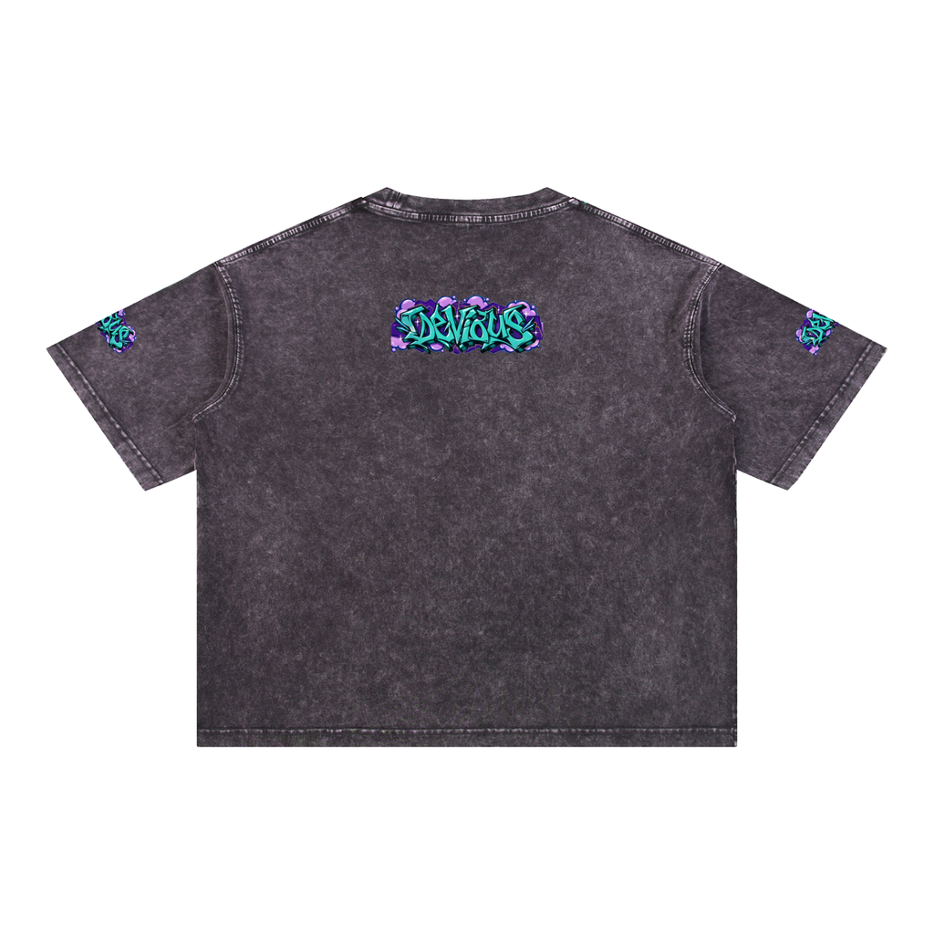DeViou$ Wild Style Mineral Wash Boxy T-Shirt