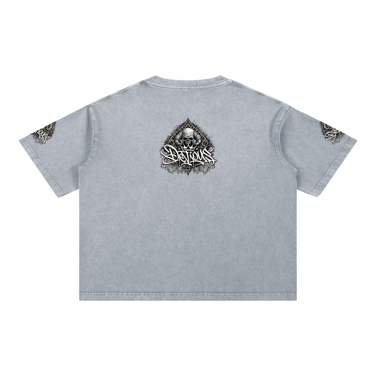 DeViou$ Spade and Skull Mineral Wash Boxy T-Shirt