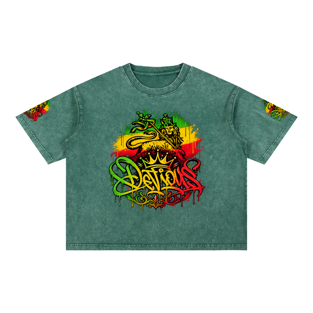DeViou$ Rastafarrian Mineral Wash Boxy T-Shirt