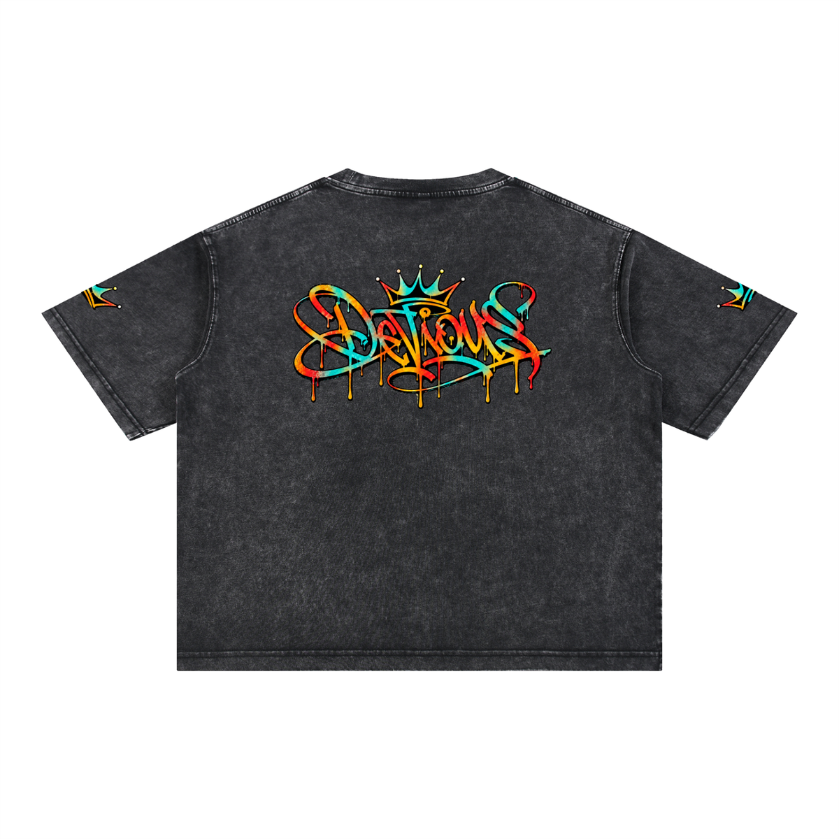 DeViou$ Devine Spray Mineral Wash Boxy Cotton T-Shirt