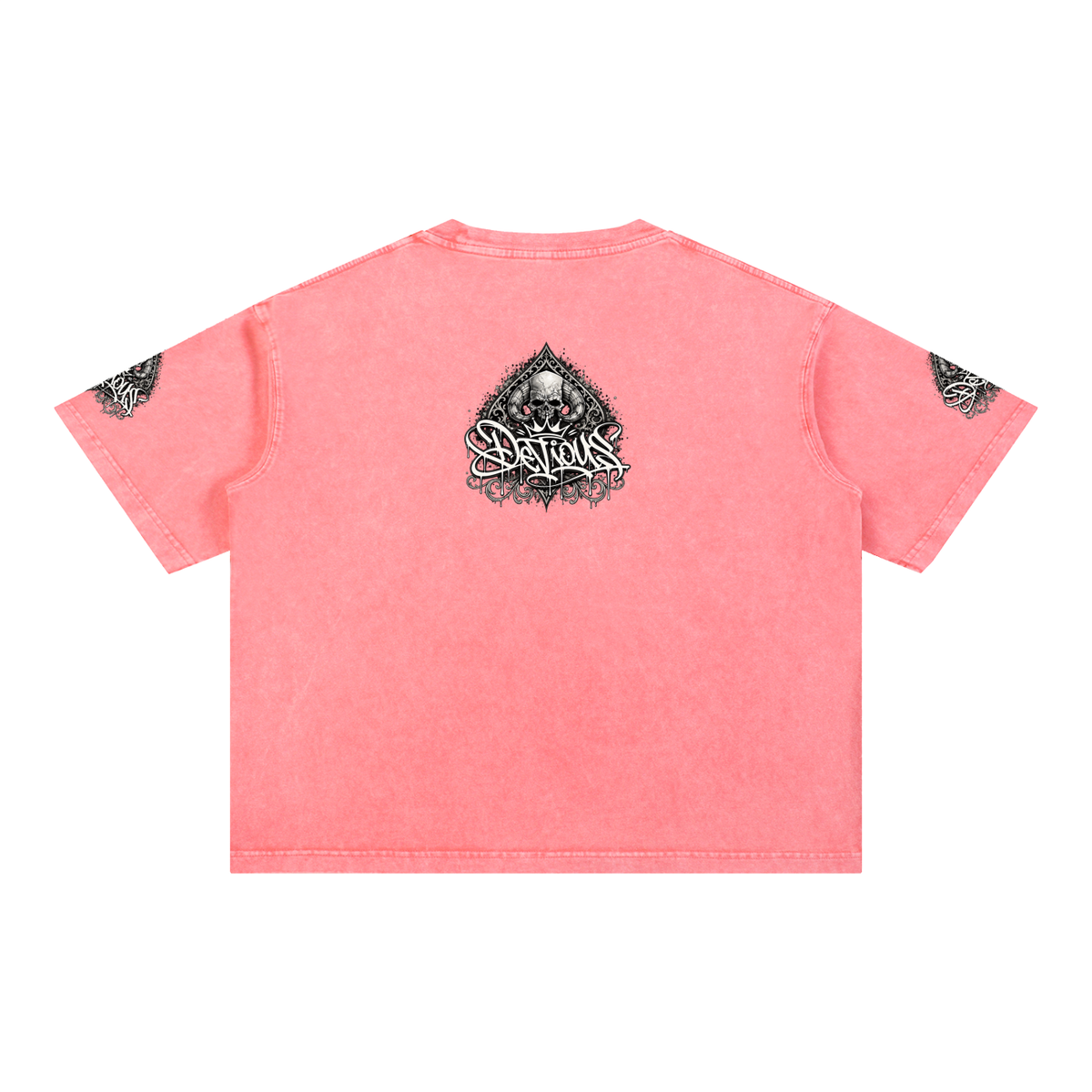 DeViou$ Spade and Skull Mineral Wash Boxy T-Shirt